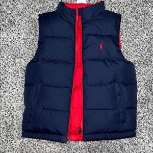 Ralph Lauren Polo Navy and Red Reversible Puffer Vest 5T